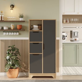 Hanah Home Armario Multiusos LIB1-SA Roble y Antracita
